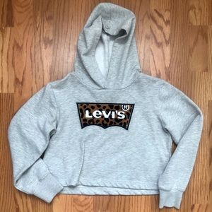 Leopard Levi’s Girls cropped hoodie